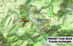 Carte du projet de parcours du trail du Cavu 2016