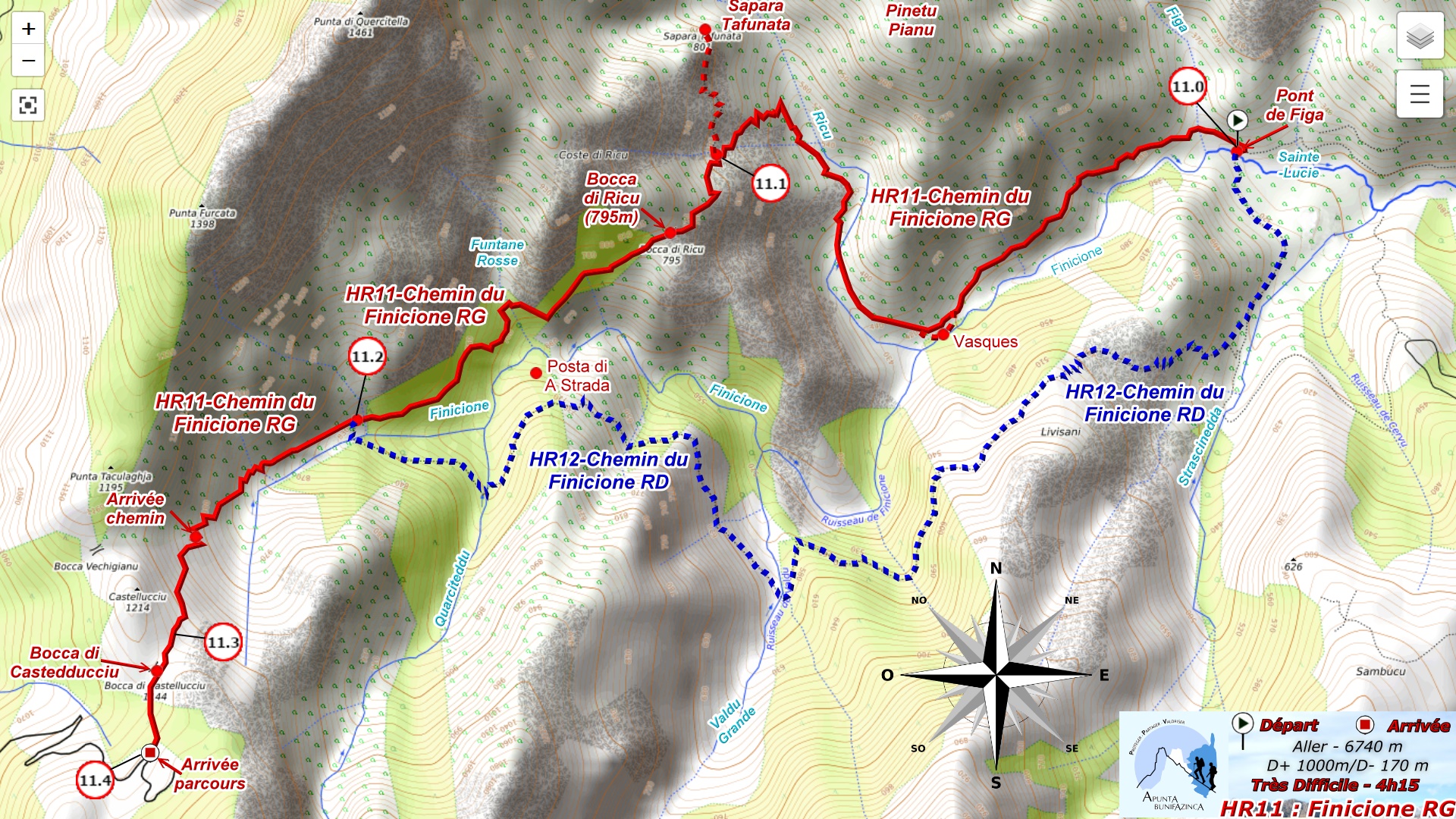 Chemin du Castedducciu par le Finicione RG::Plan HR11