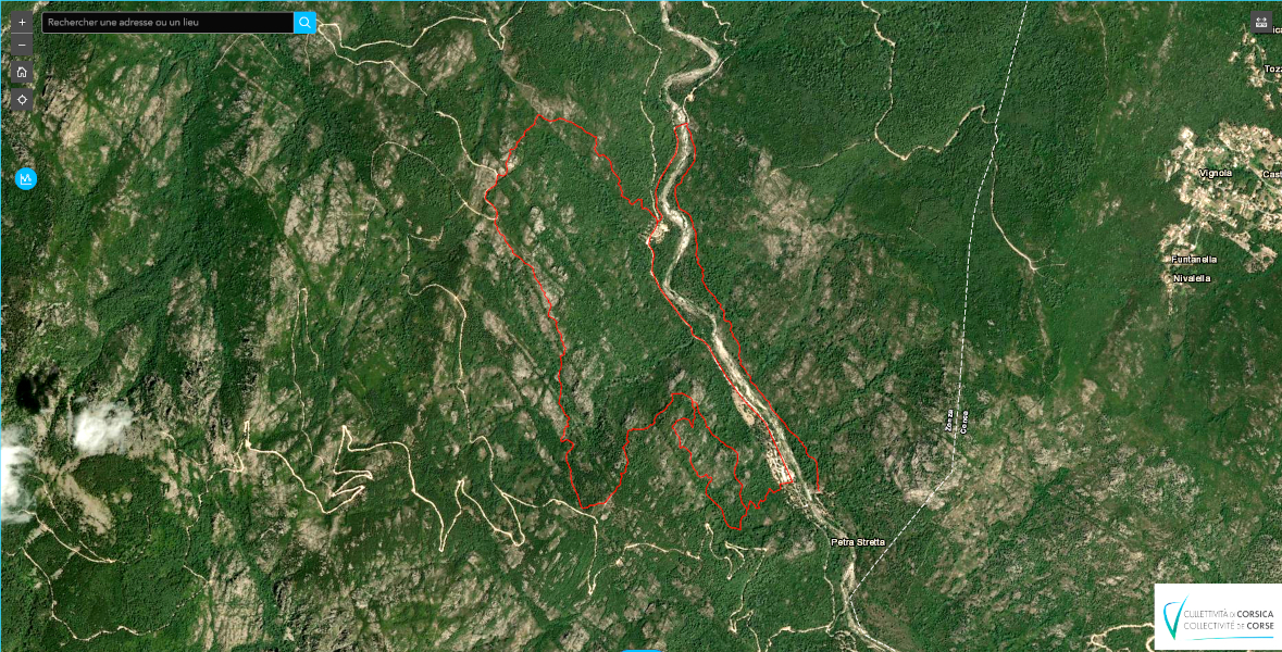 Carte de détail du  PTIPR de la vallée du Cavu